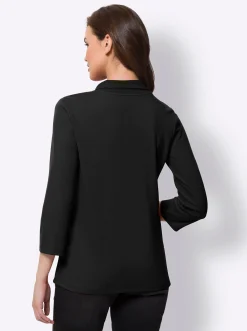 Shirts|heine 3/4-Arm-Shirt mit Reißverschluss schwarz