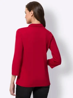 Shirts|heine 3/4-Arm-Shirt mit Reißverschluss rot