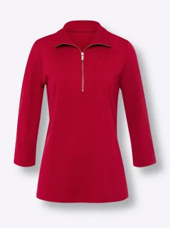 Shirts|heine 3/4-Arm-Shirt mit Reißverschluss rot