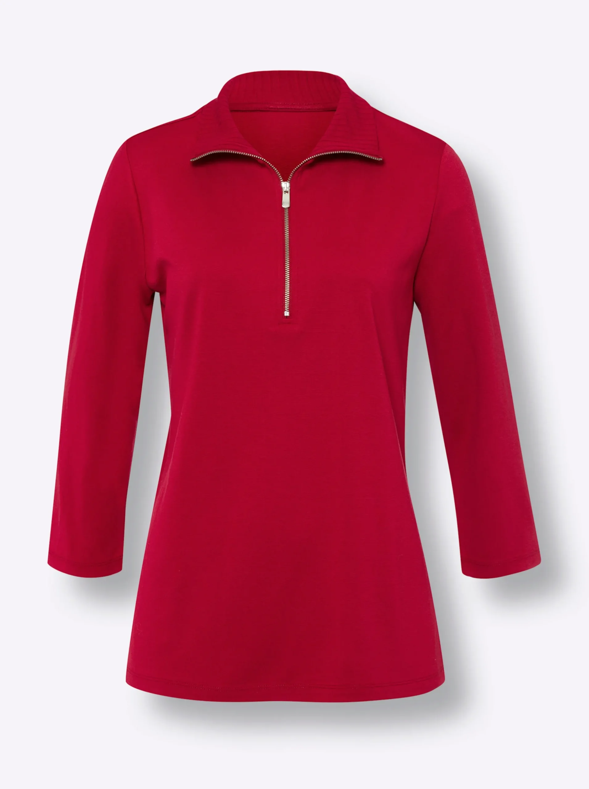Shirts|heine 3/4-Arm-Shirt mit Reißverschluss rot