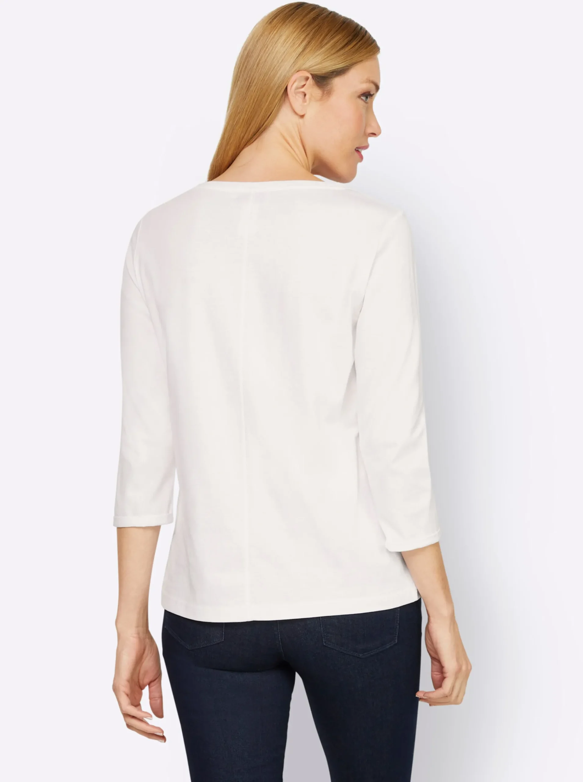 Shirts|heine 3/4-Arm-Shirt mit Schriftzug ecru