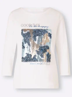 Shirts|heine 3/4-Arm-Shirt mit Schriftzug ecru