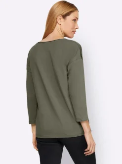 Shirts|heine 3/4-Arm-Shirt mit Stickerei-Motiv khaki