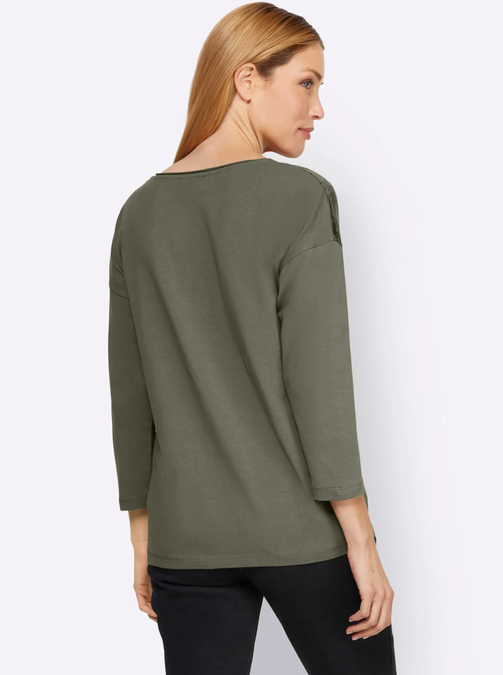 Shirts|heine 3/4-Arm-Shirt mit Stickerei-Motiv khaki