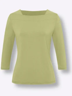 Shirts|heine 3/4-Arm-Shirt mit U-Boot-Ausschnitt lindgrün