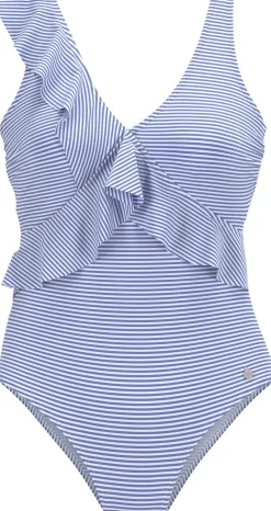 Badeanzüge|LASCANA Badeanzug gestreift-blau-weiß