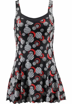 Badeanzüge|LASCANA Badekleid schwarz-bedruckt