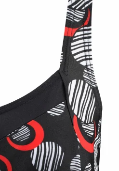 Badeanzüge|LASCANA Badekleid schwarz-bedruckt