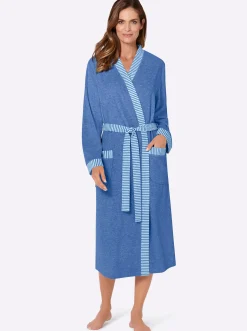 Nachtwäsche|Comtessa Bademantel blau