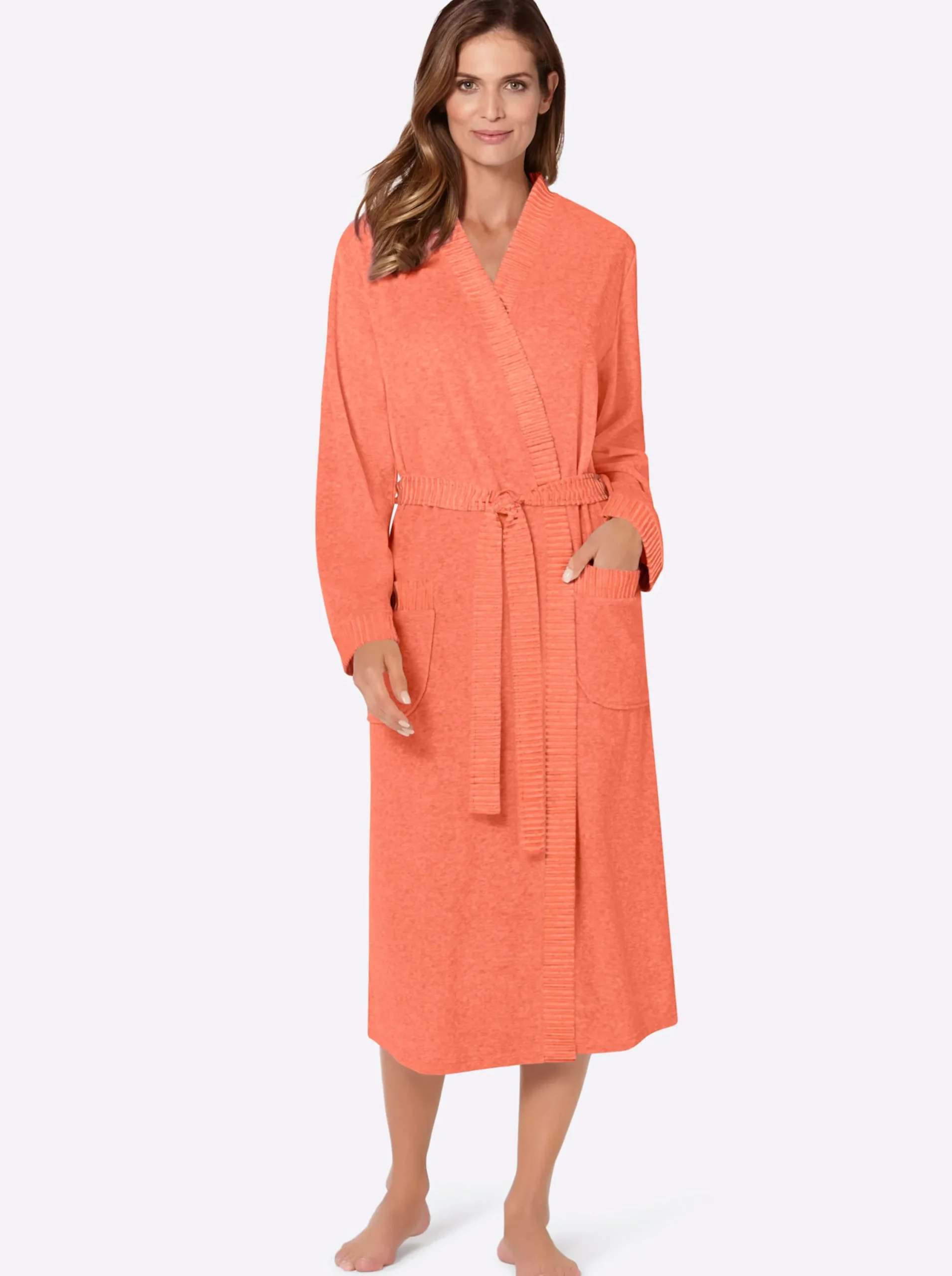 Nachtwäsche|Comtessa Bademantel apricot