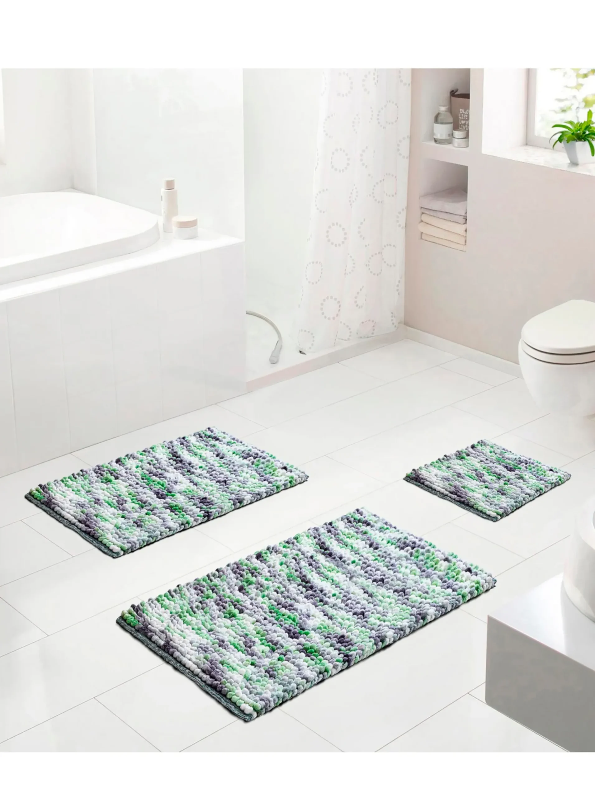 Badematten|Grund Badematte grün-grau