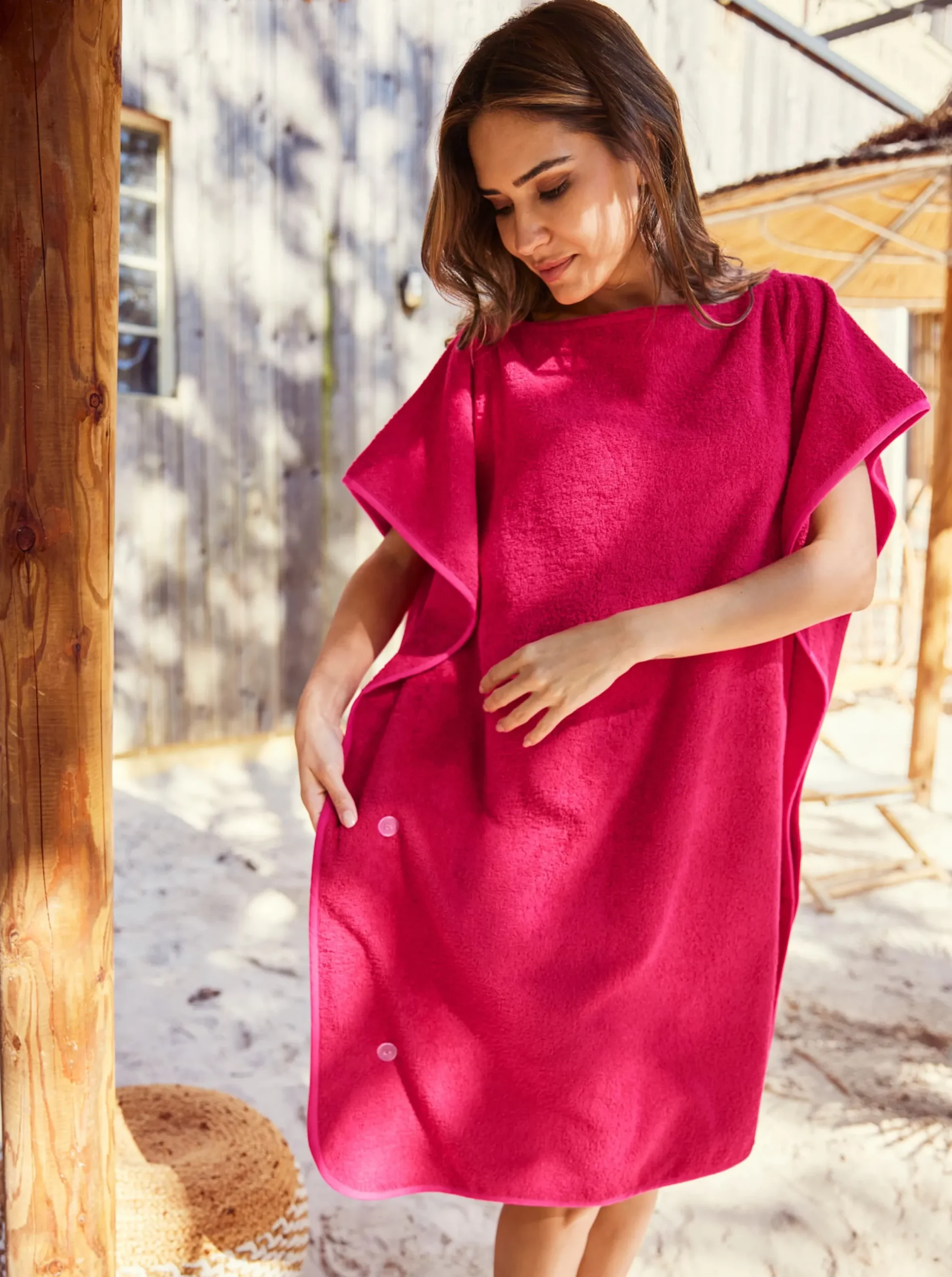 Handtücher|wäschepur Bade-Poncho pink