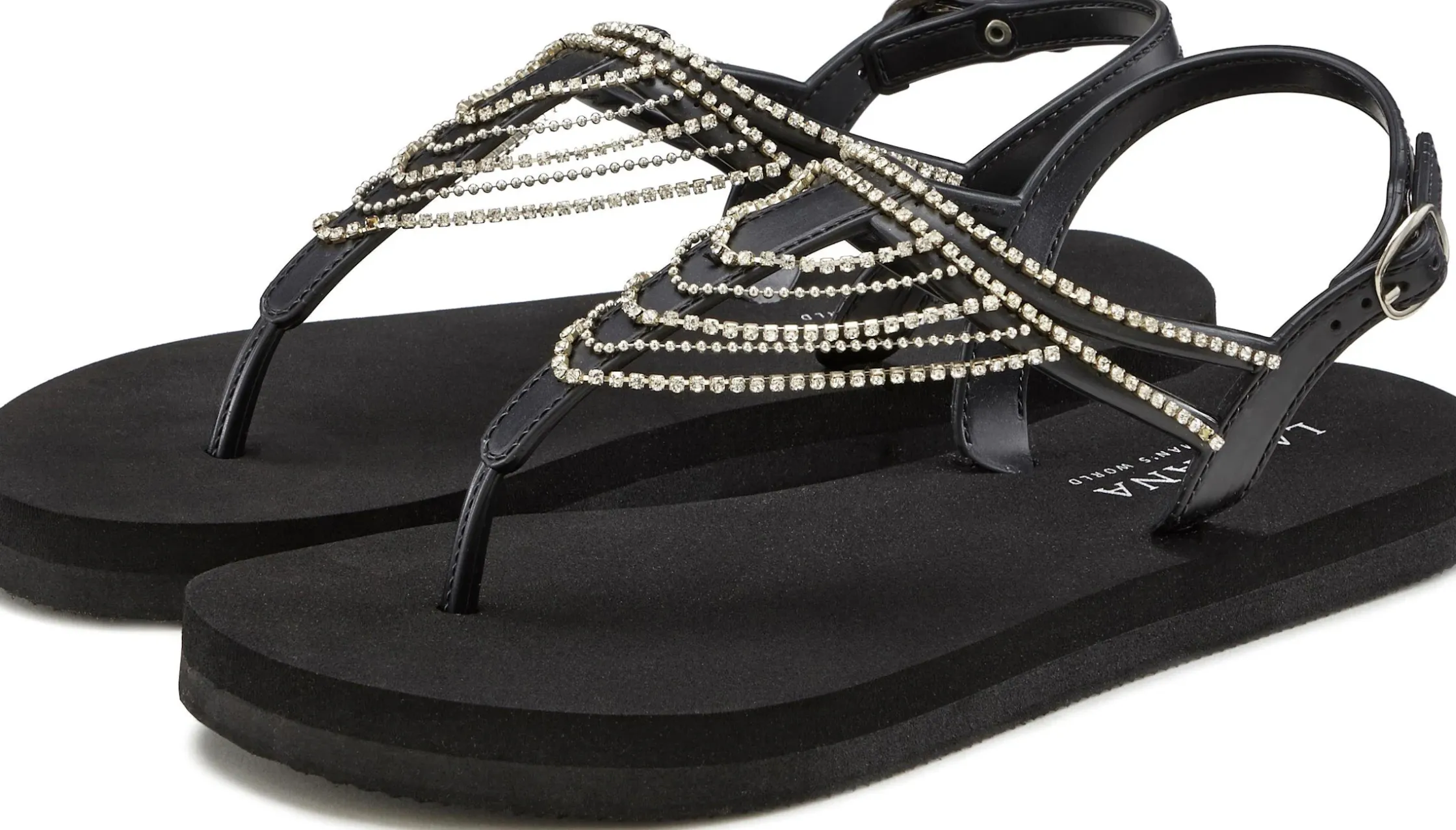 Sandalen & Sandaletten|LASCANA Badesandale schwarz