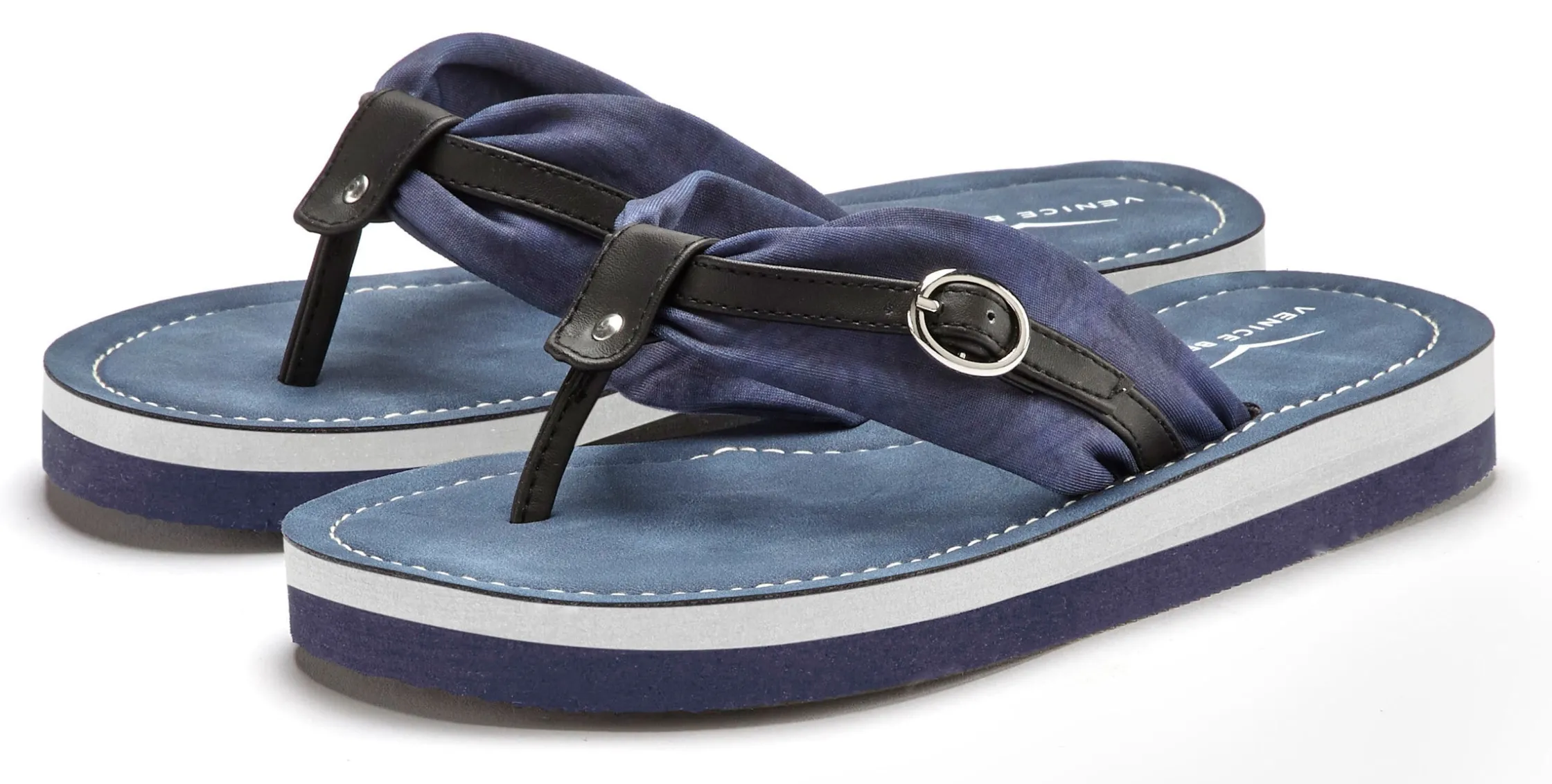 Zehentrenner|Venice Beach Badezehentrenner blau-schwarz