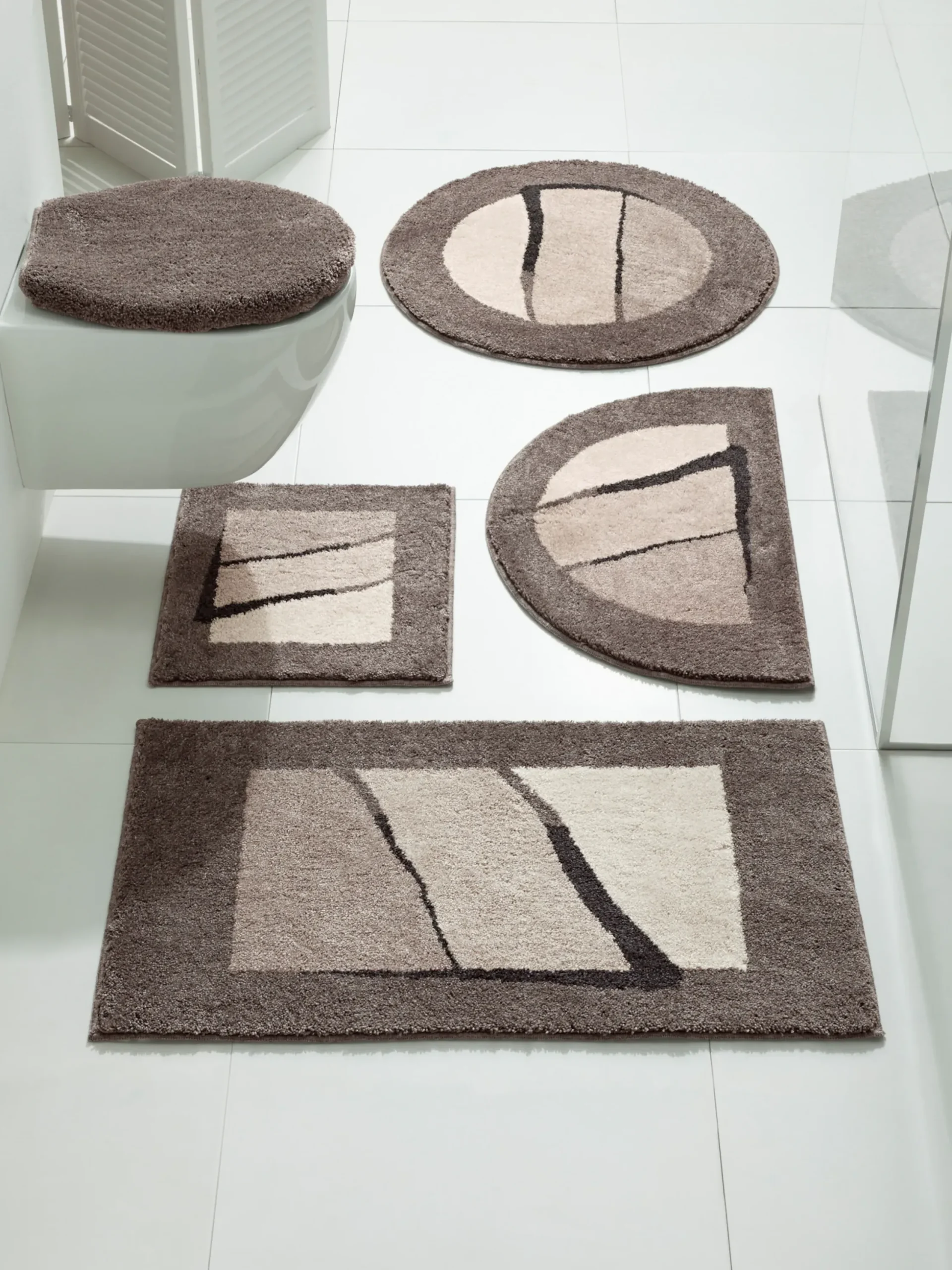 Badematten|Grund Badgarnitur taupe