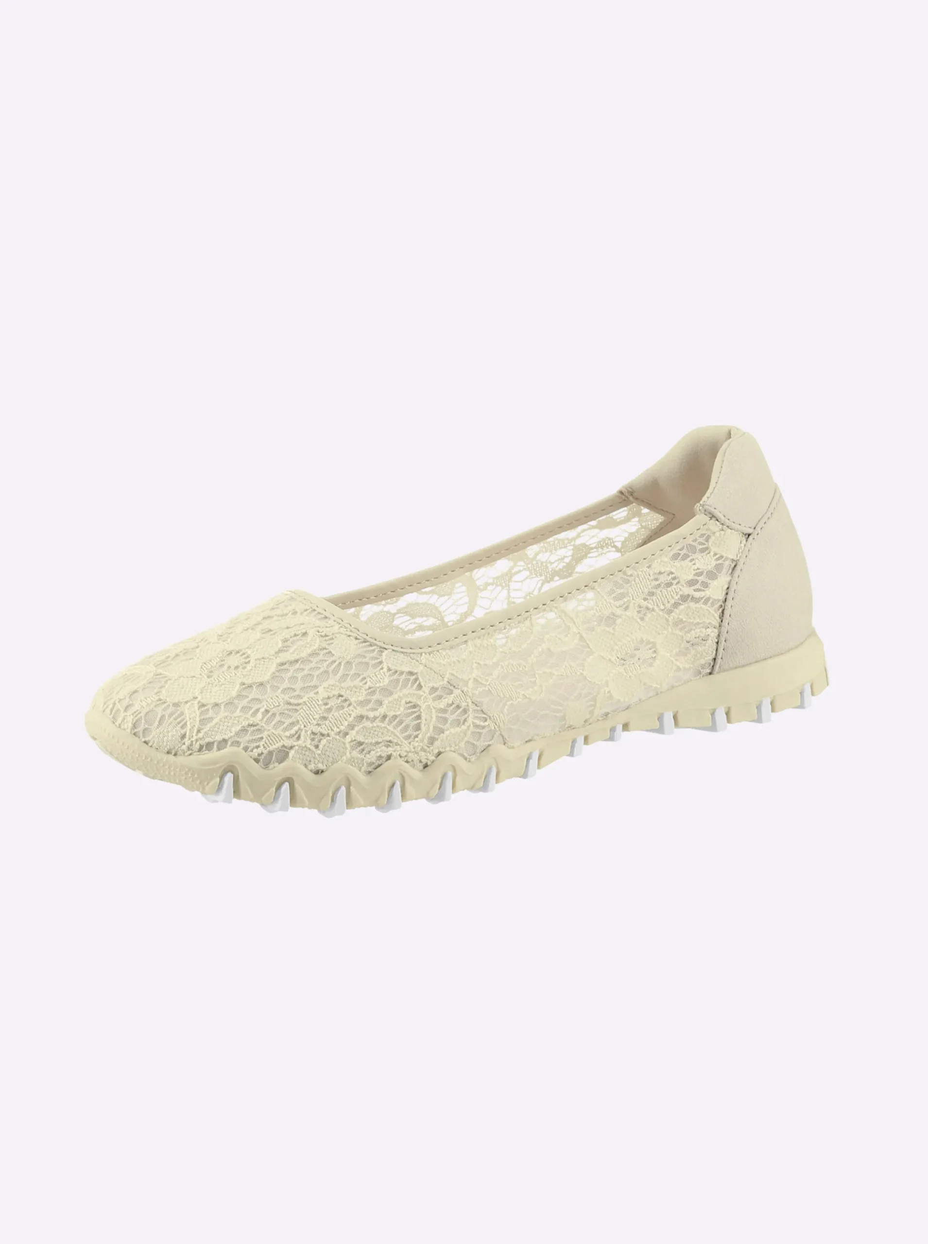 Ballerinas|airsoft modern+ Ballerina in Spitzen-Optik vanille