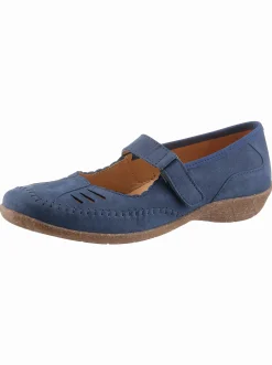 Ballerinas|ACO Ballerina mit Leder-Wechselfußbett blau