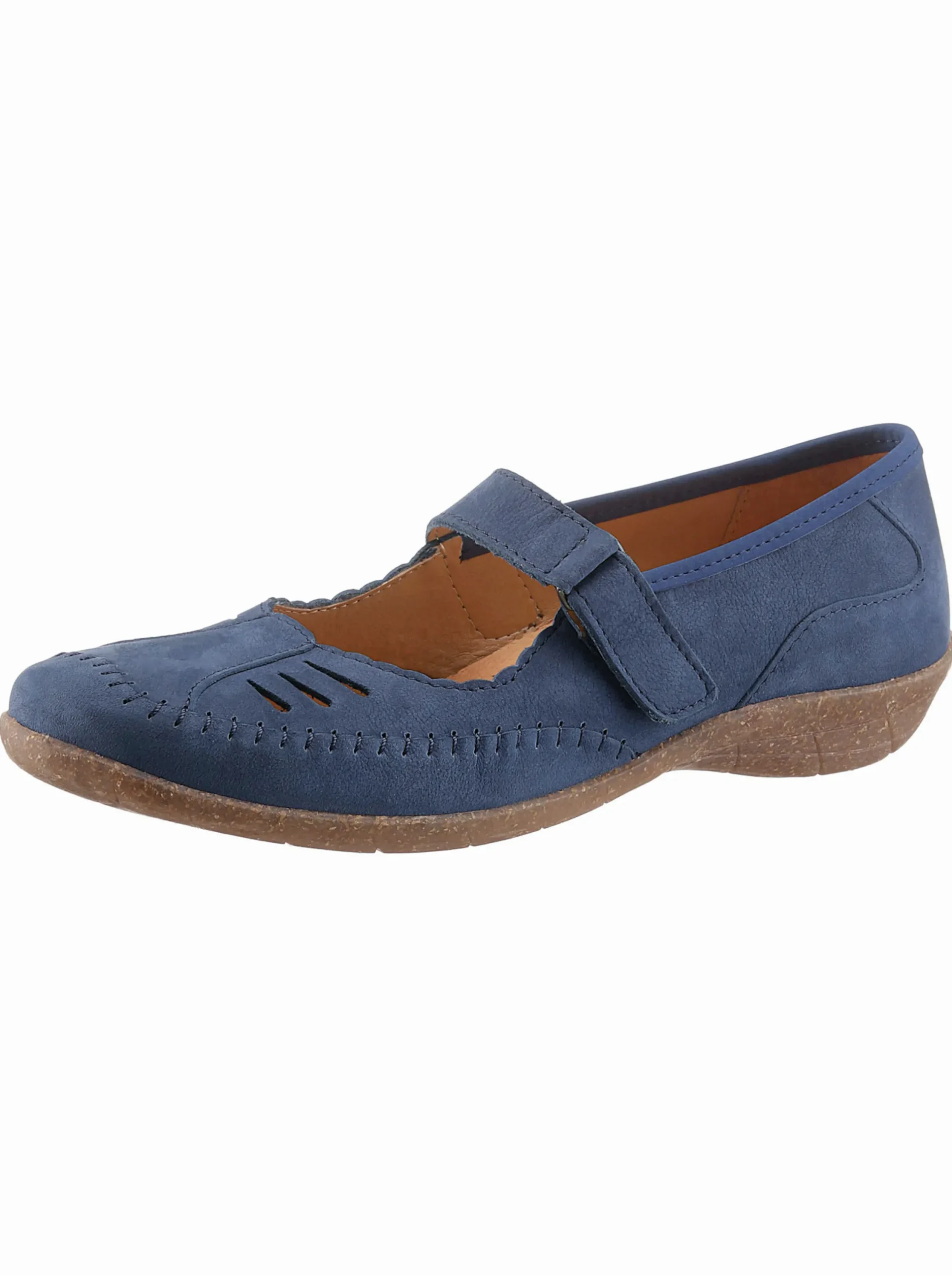 Ballerinas|ACO Ballerina mit Leder-Wechselfußbett blau