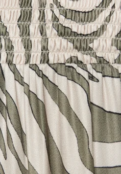 Strandkleider|Kleider|LASCANA Bandeaukleid khaki-beigebedruckt