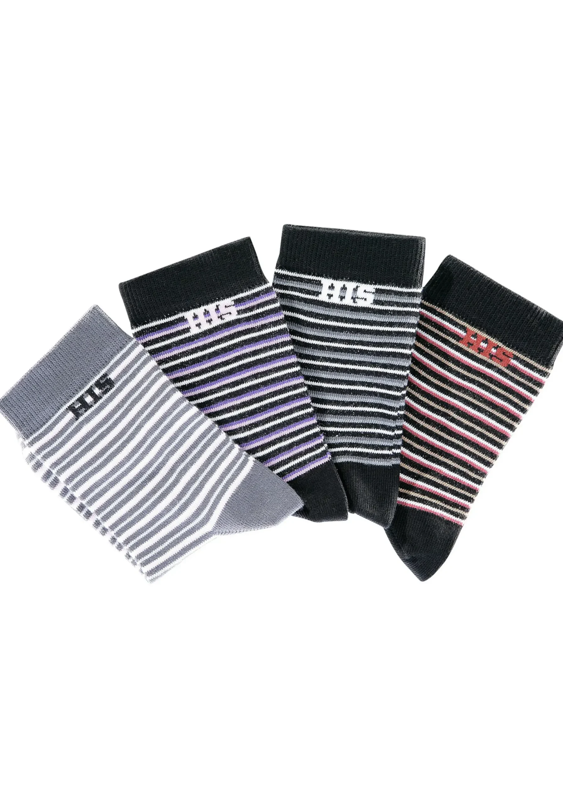 Strümpfe & Socken|H.I.S Basicsocken grau-schwarz,dunkelgrau-schwarz,hellgrau,rot-schwarz