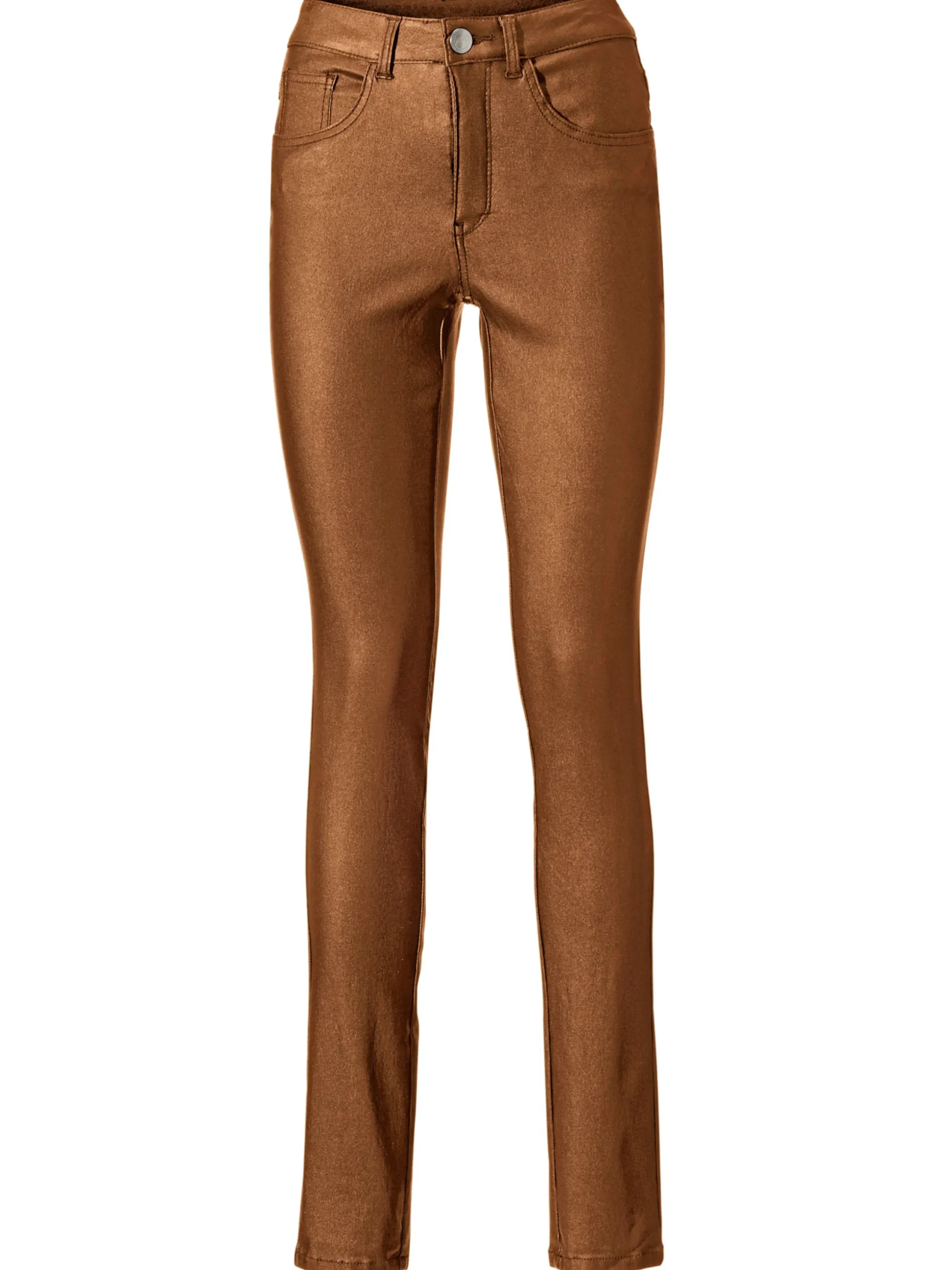 Hosen|heine Bauchweg-Hose integriertes Power-Mesh cognac