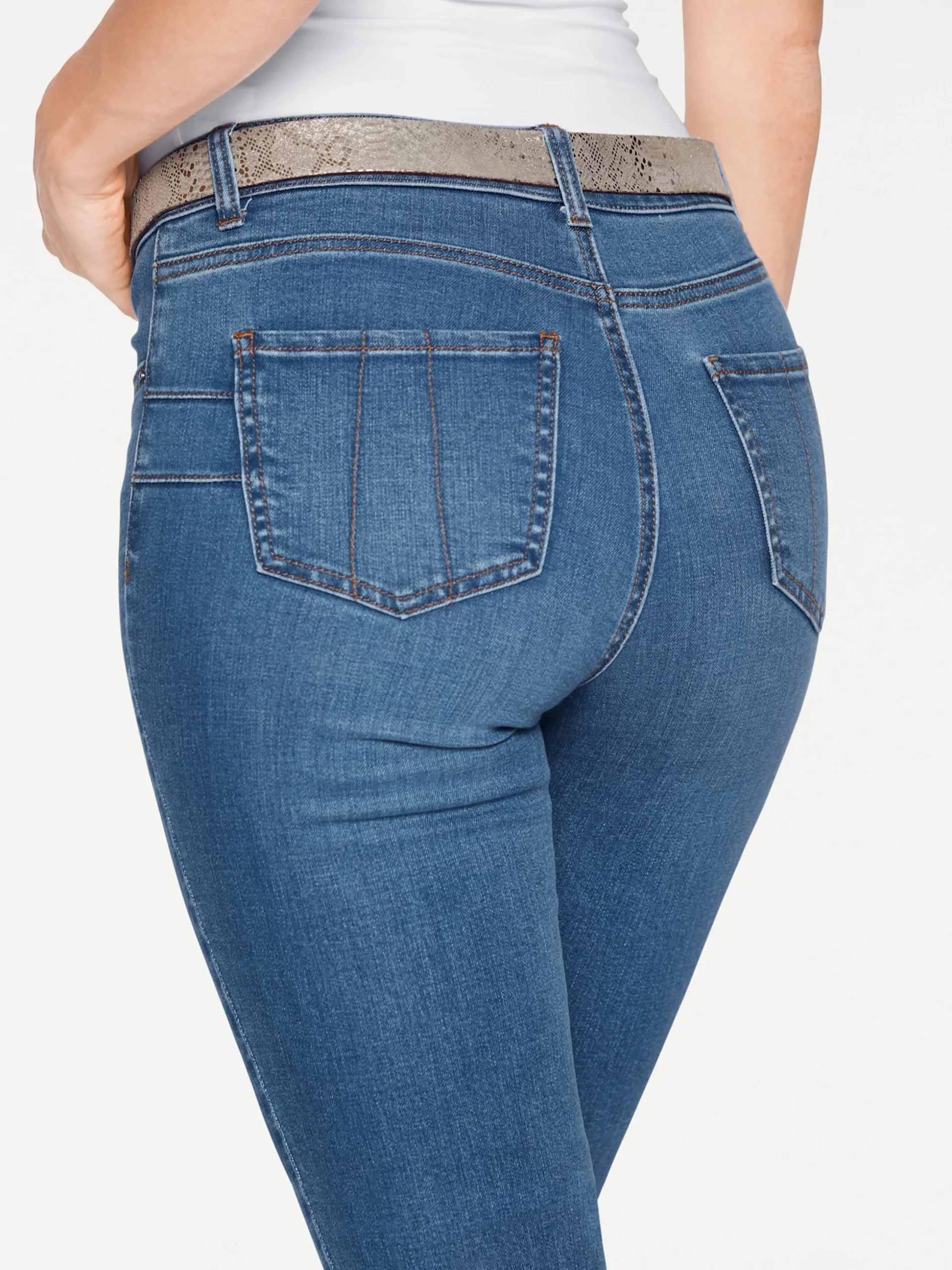 Strandmode|Basics|heine Bauchweg-Jeans bleached