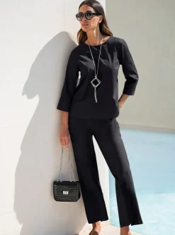 Blusen|Shirts|heine Baumwollbluse schwarz