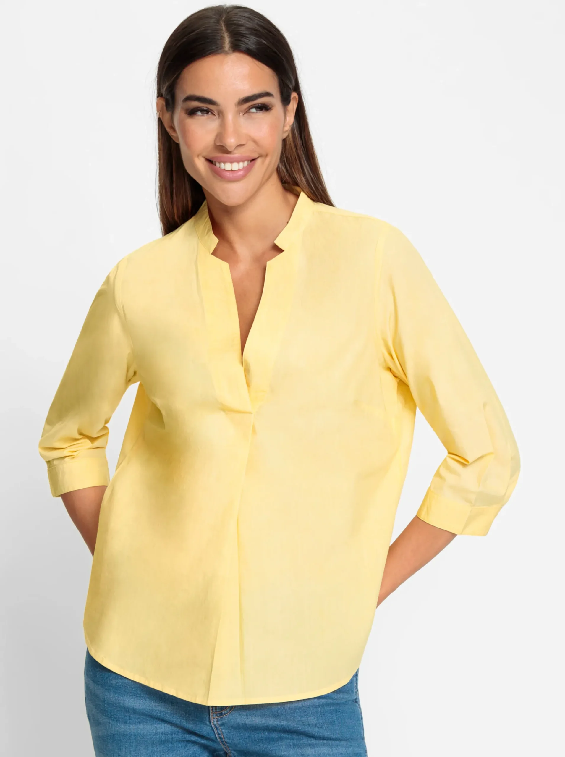 Blusen|heine Baumwollbluse gelb