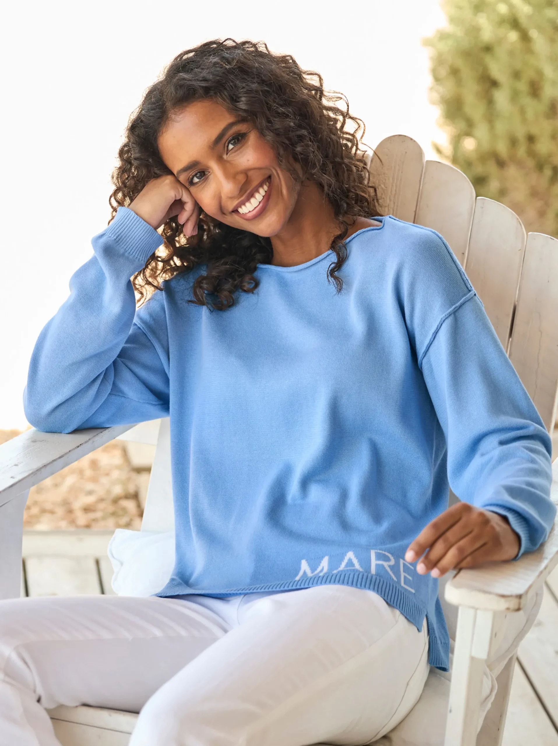 Pullover|heine Baumwollpullover himmelblau