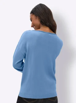 Pullover|heine Baumwollpullover himmelblau