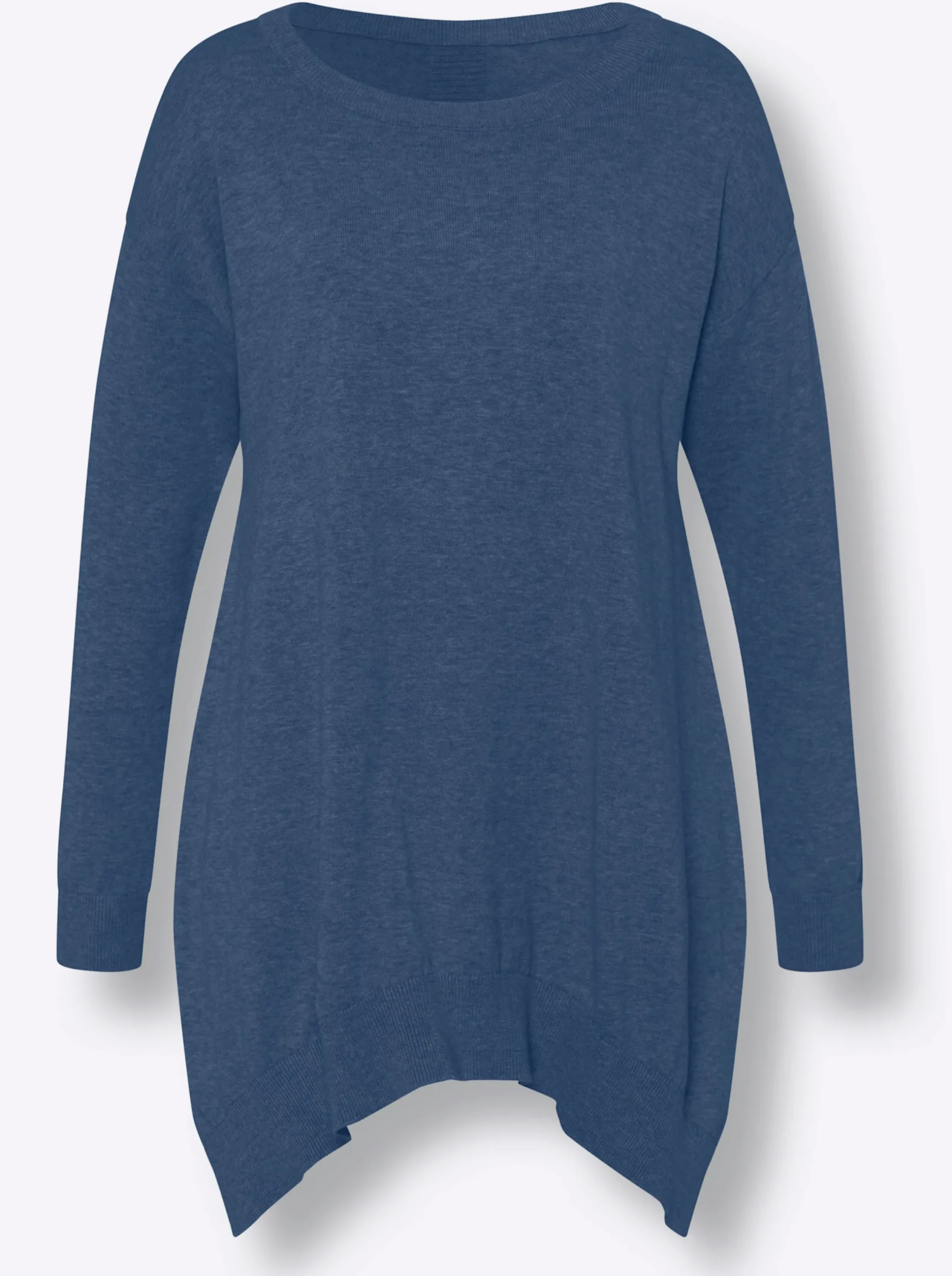 Pullover|heine Baumwollpullover in langer Form royalblau