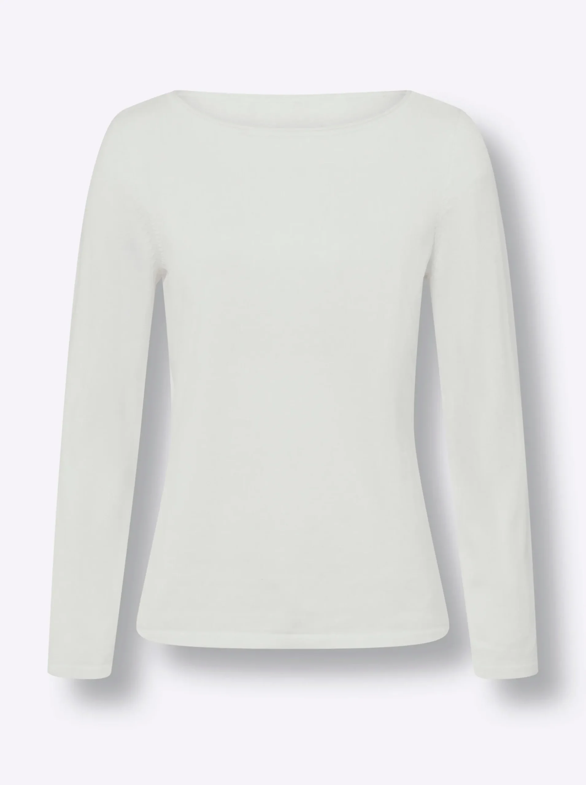 Basics|Pullover|heine Baumwollpullover mit leichtem U-Boot-Ausschnitt weiß