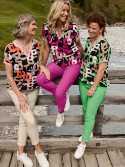 Hosen| Bengalinhose mit aufgesetzten Gesäßtaschen magenta