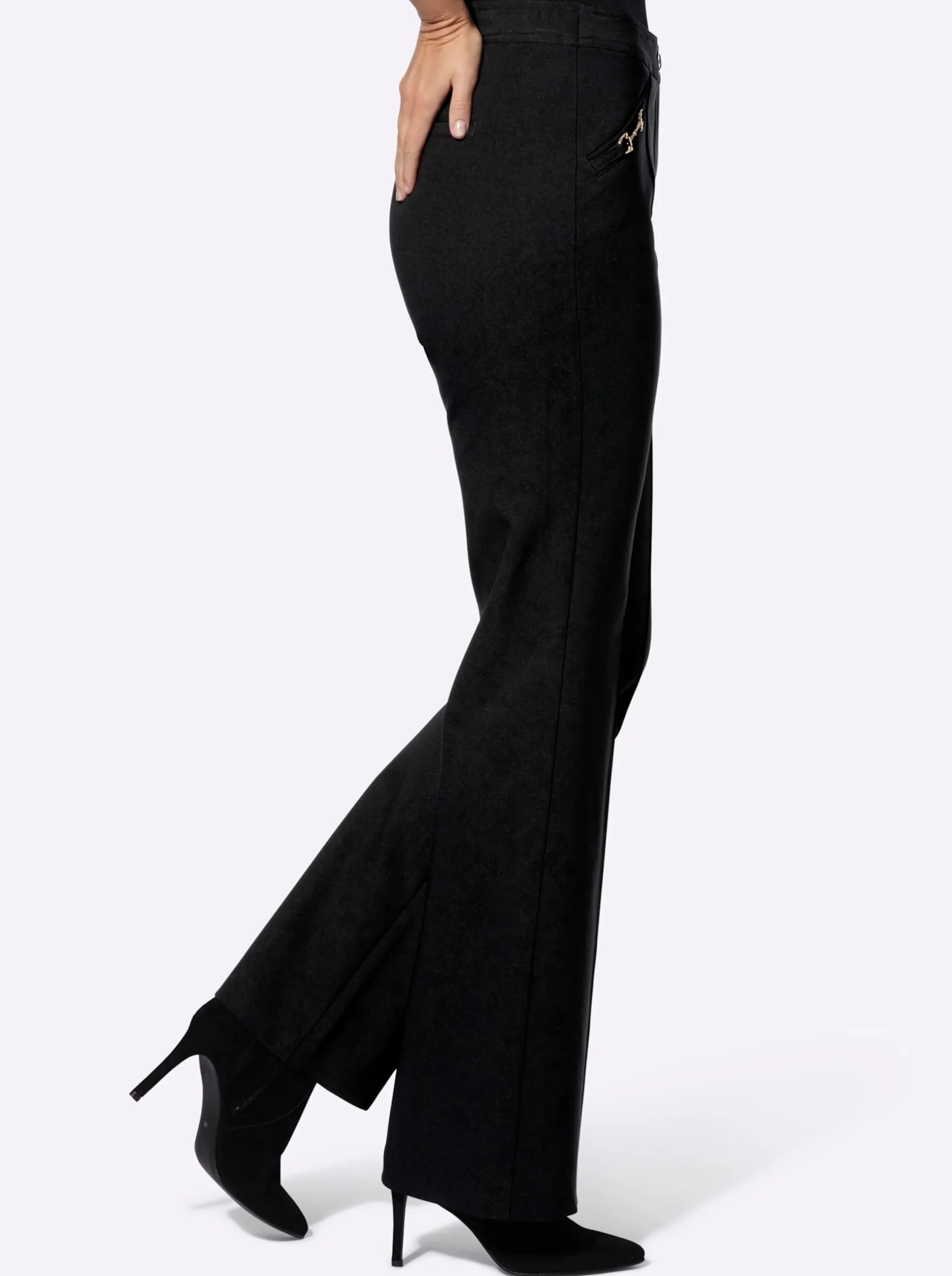 Hosen|heine Bengalinhose mit Biesen schwarz