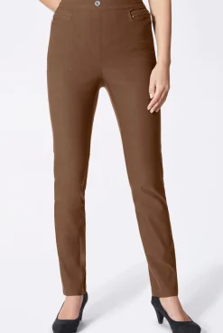 Basics| Bengalinhose mit Zierreißverschlüssen toffee