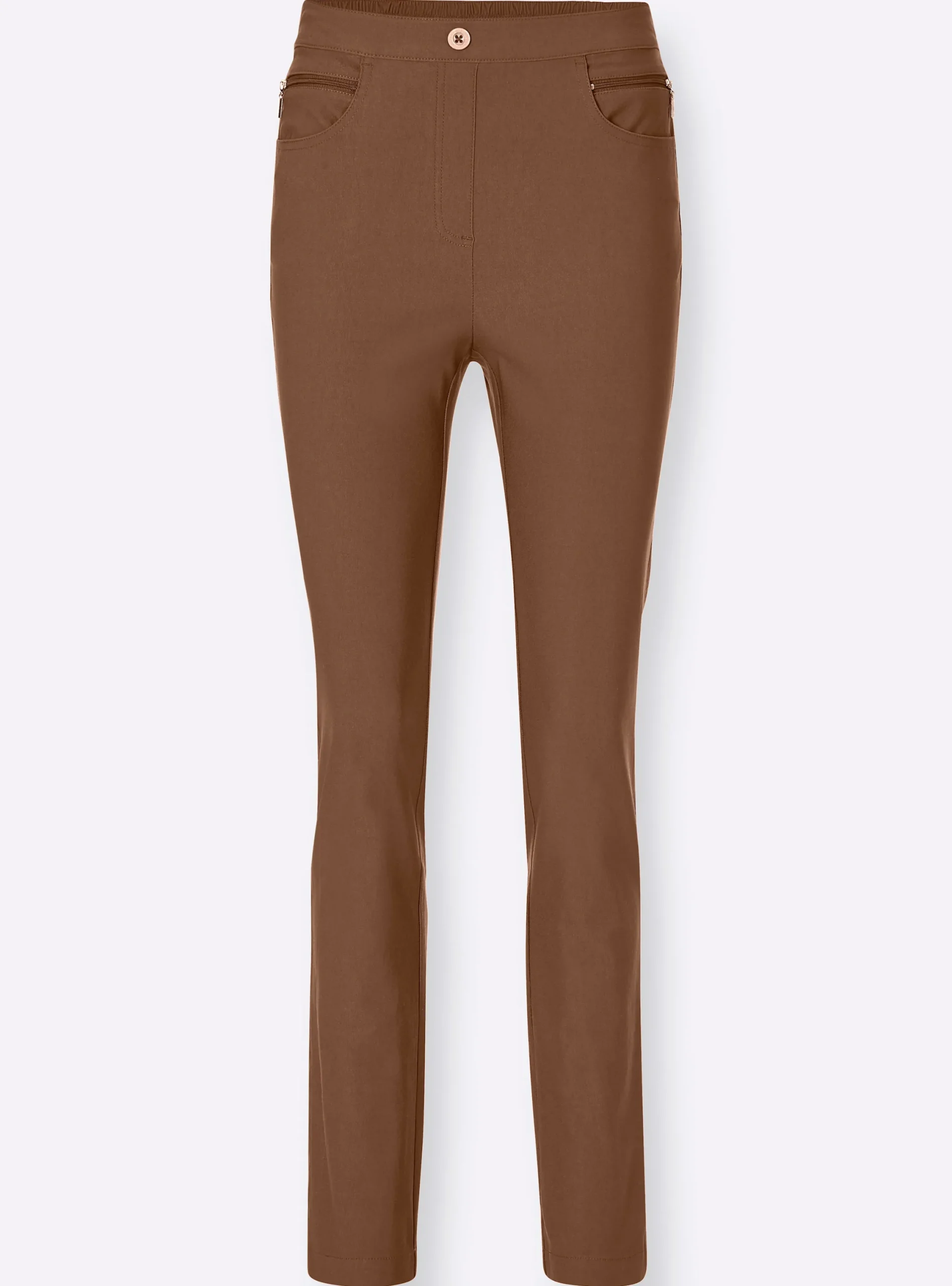 Basics| Bengalinhose mit Zierreißverschlüssen toffee