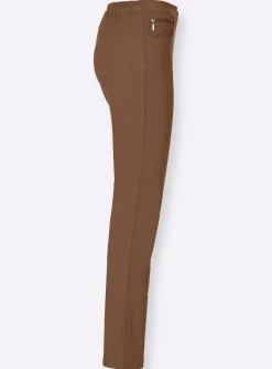 Basics| Bengalinhose mit Zierreißverschlüssen toffee