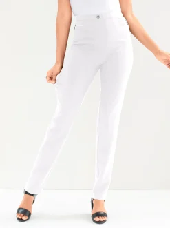 Hosen| Bengalinhose mit Zierreißverschlüssen weiß