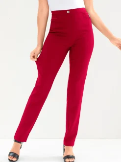 Basics|Hosen| Bengalinhose mit Zierreißverschlüssen rot