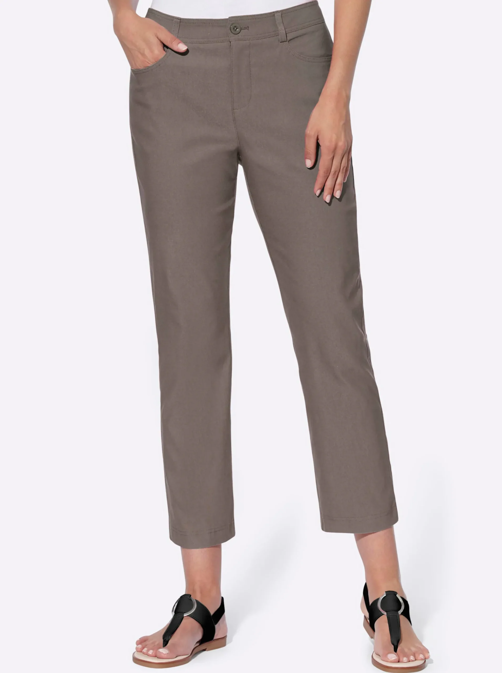 Hosen|heine Bengalinhose 5-Pocket-Style dunkeltaupe