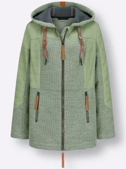 Jacken| Übergangsjacke im Mix aus Fleece und Stepp eucalyptus