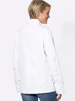 Jacken| Übergangsjacke mit kontrastfarbigen Ziernähten weiß