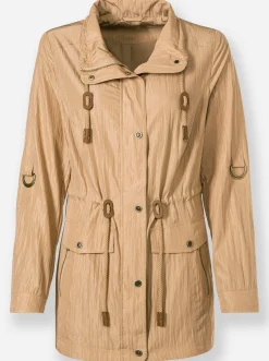 Jacken| Übergangsjacke mit regulierbarem Taillenbund camel