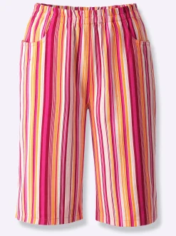 Hosen| Bermudas mit Rundum-Dehnbund apricot-rot-gestreift