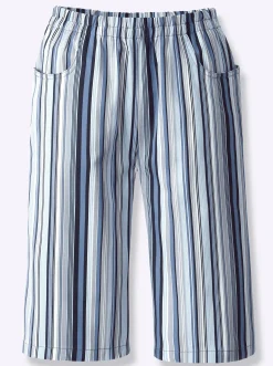 Hosen| Bermudas mit Rundum-Dehnbund jeansblau-gestreift