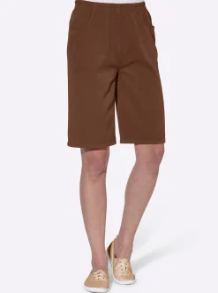 Hosen| Bermudas mit Rundum-Dehnbund dunkelbraun