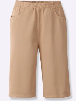 Hosen| Bermudas mit Rundum-Dehnbund beige