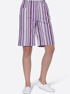 Hosen| Bermudas mit Rundum-Dehnbund beere-gestreift