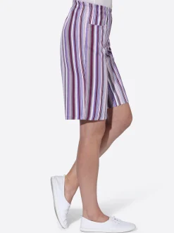 Hosen| Bermudas mit Rundum-Dehnbund beere-gestreift