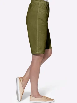 Hosen| Bermudas mit Rundum-Dehnbund oliv
